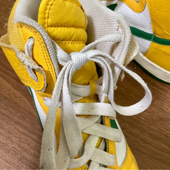 Nike Dunk Hi Top Brazil Sneakers Yellow and Green Laces Men’s Size 13 Streetware - Picture 11 of 13